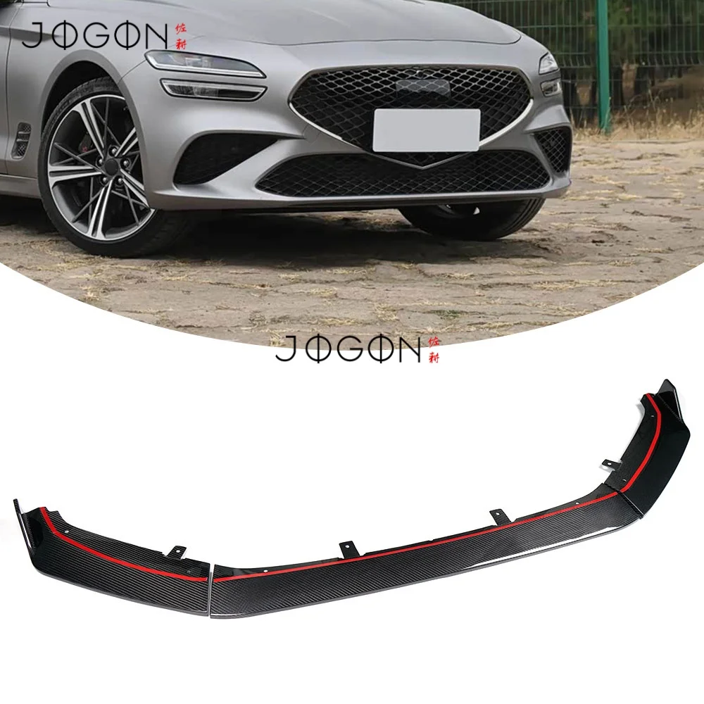 

Для Genesis G70 2020-2024 DRY автомобильный передний бампер из углеродного волокна, разветвители кузова, спойлеры для губ, защитная крышка, аксессуары для отделки