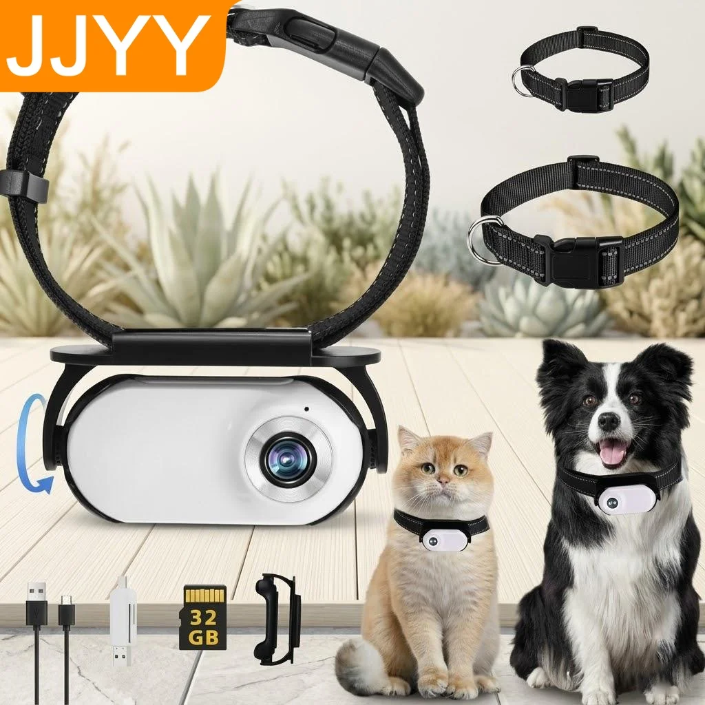 

Беспроводная HD-камера 1080P для животных, мини-видеорегистратор на ошейник для собак и кошек, для использования в помещении и на улице