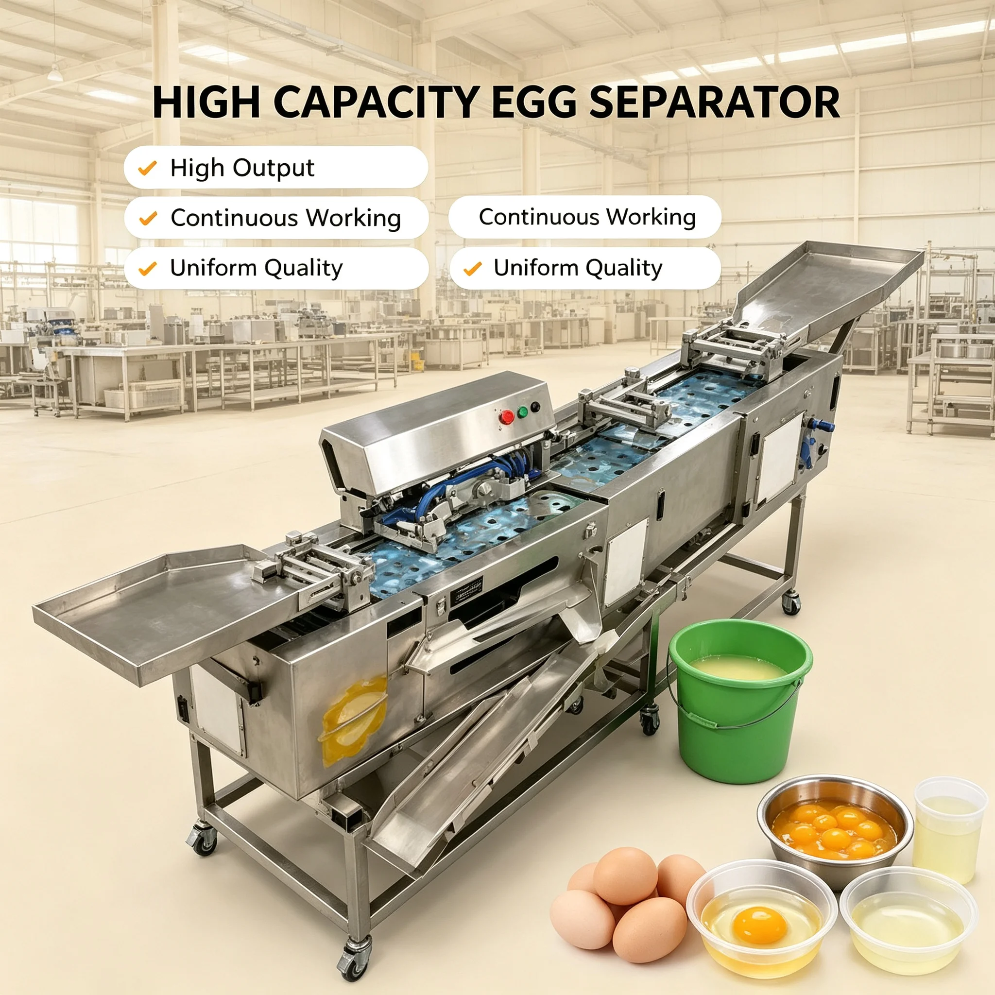 Egg Breaking Separator Machine Automatic For Pastry & Cake Factory Egg Processing Customized