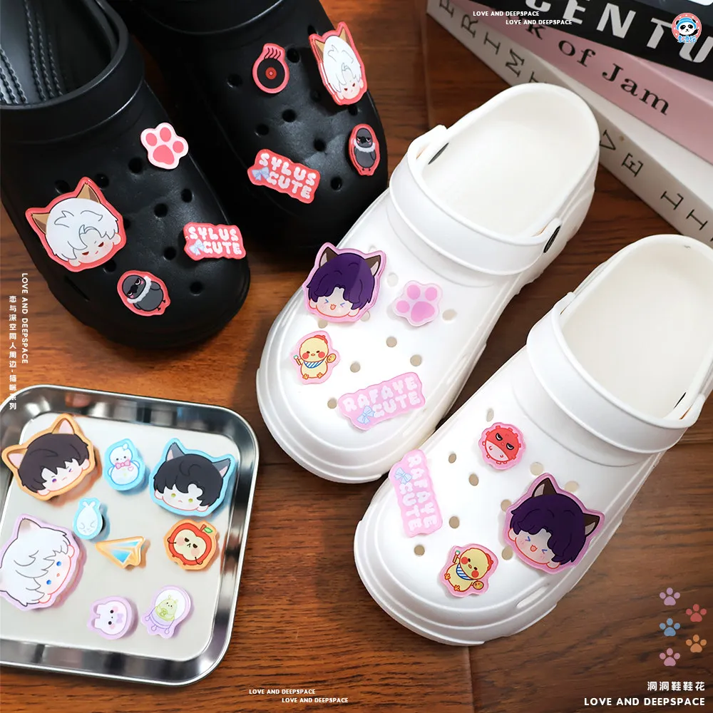 Love and Deepspace Rafayel Sylus Caleb Clogs Shoe Charms Acrylic Ornaments DIY Accessories Anime Cosplay Halloween gift view 3
