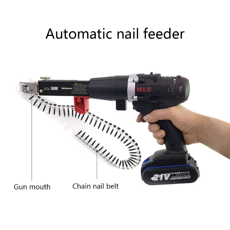 Electric Drywall Screw Gun Wodworking Tool Cordless Power Drill Adjustable Screw Length and Depth Easy to Use Carpentry Q84D