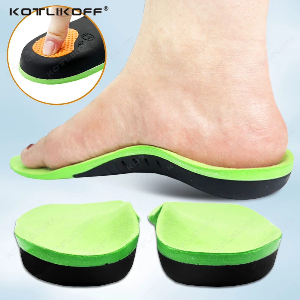 KOTLIKOFF Komfort Orthesen-Einlegesohlen zur Unterstützung des Plattfüßen für Männer/Frauen, Elastizität, Dämpfung für Laufschuhe, Einsatzpflege