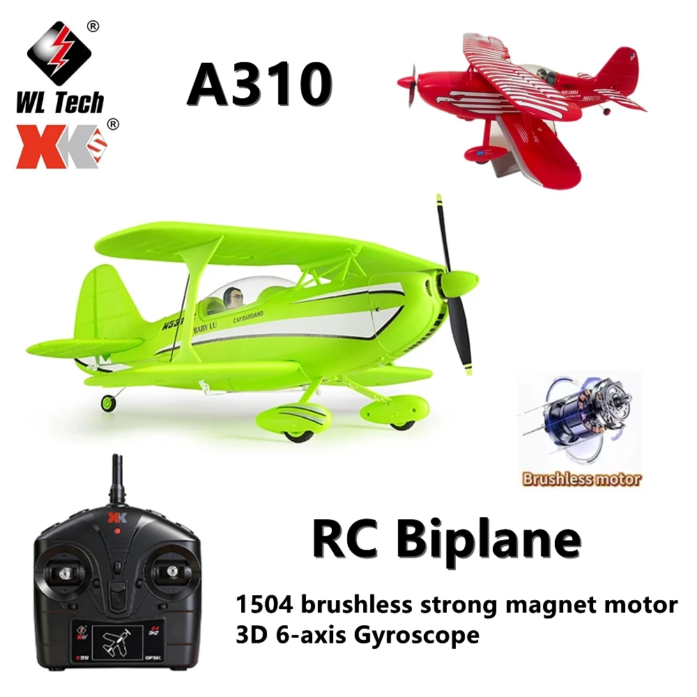 WLtoys A310 Red RC Fixed Wing Airplane Brushless 3D/6G Gyroscope Dual wing 4CH Hobby Aircraft Boys Outdoor Flying Toy Gift