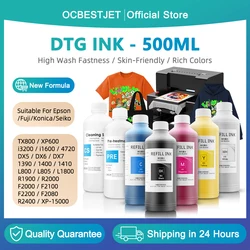 500ML DTG Ink Textile Garment Ink For DX5 DX6 DX7 TX800 I3200 I1600 For Epson L1800 1390 R1900 F2000 F2100 F2200 L800 XP600