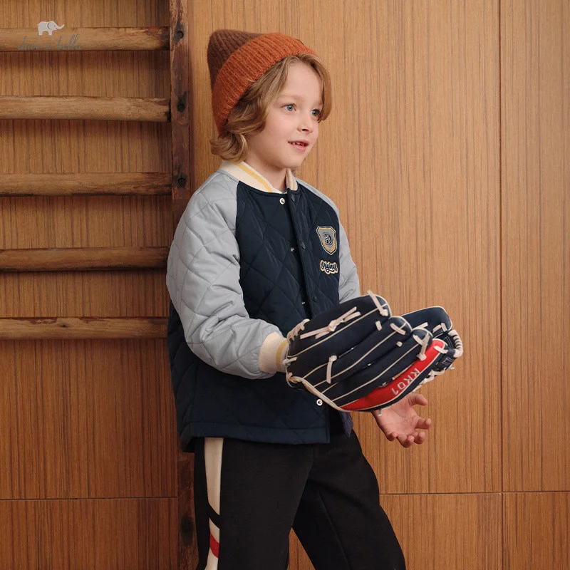 

Детская бейсбольная куртка Dave Bella, осенне-зимняя теплая верхняя одежда для мальчиков, повседневная верхняя одежда с длинными рукавами, модная детская одежда DK4242614