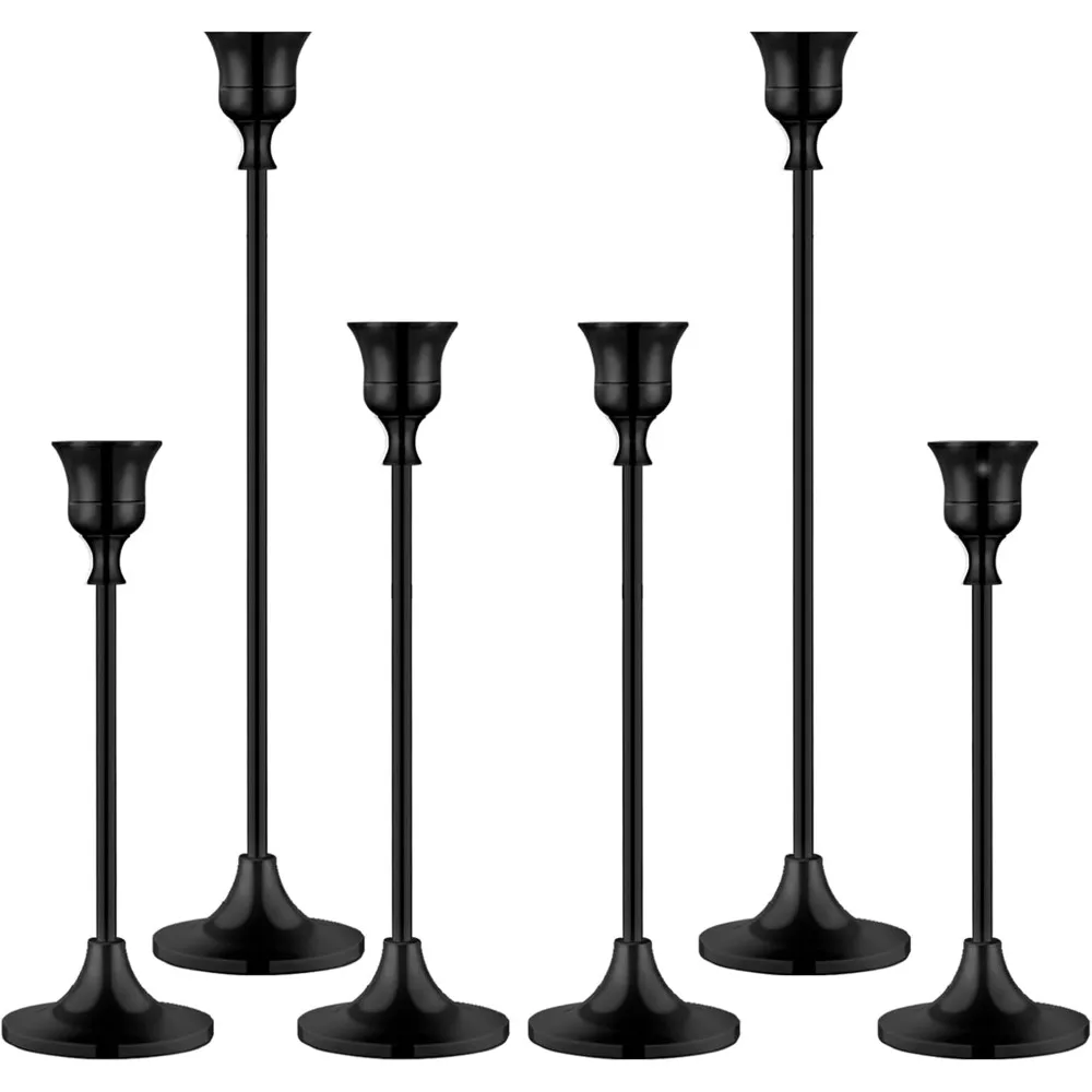 

Halloween Decoration, Candlestick Holders,Taper Metal Candle Holder for Candlesticks Black, 2 groups, Halloween Decoration