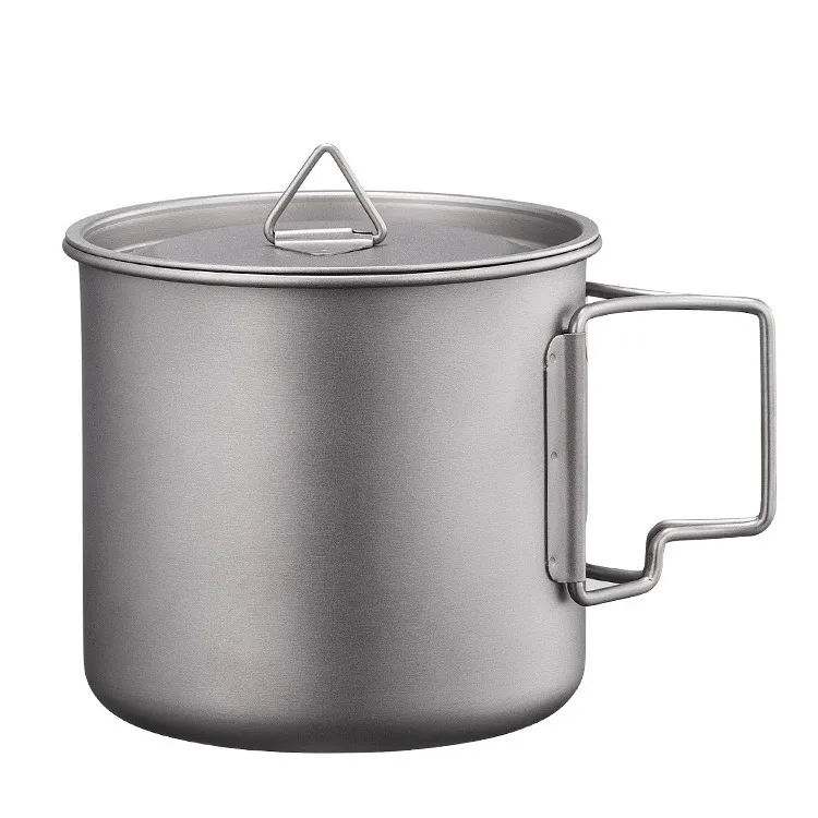 سبائك التيتانيوم كوب ماء خارجي طبقة واحدة قابلة للطي المحمولة التخييم الشواء الشاي القهوة القدح EDC