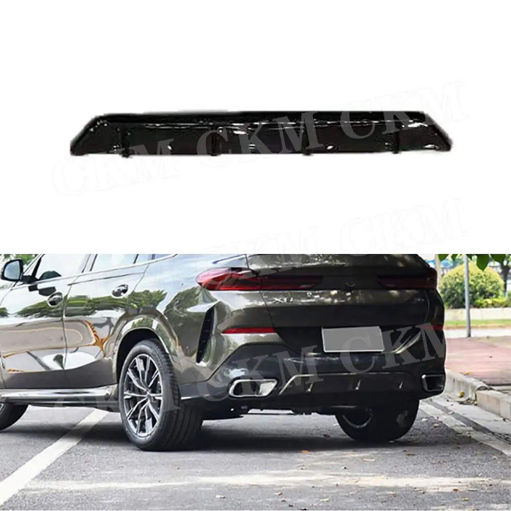 

CKMUUER ABS Black Rear Bumper Lip Diffuser Spoiler Car Styling Bodykit for BMW X6 G06 LCI Sport 2023+ Carbon Look Back Guard