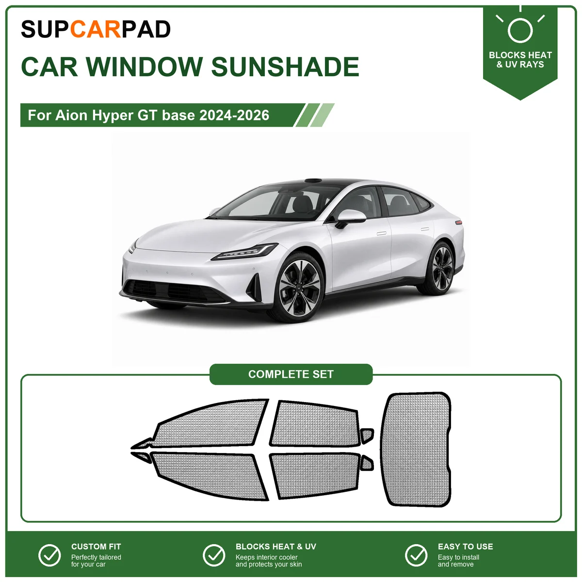 For Aion Hyper GT base 2024-2026 Full Set Car Window Sunshades UV Block Privacy Heat Insulated Foldable Car Curtain