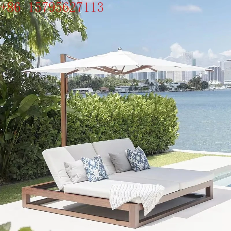 

Деревянный шезлонг для пляжа, бассейна, улицы, отеля, из тикового дерева