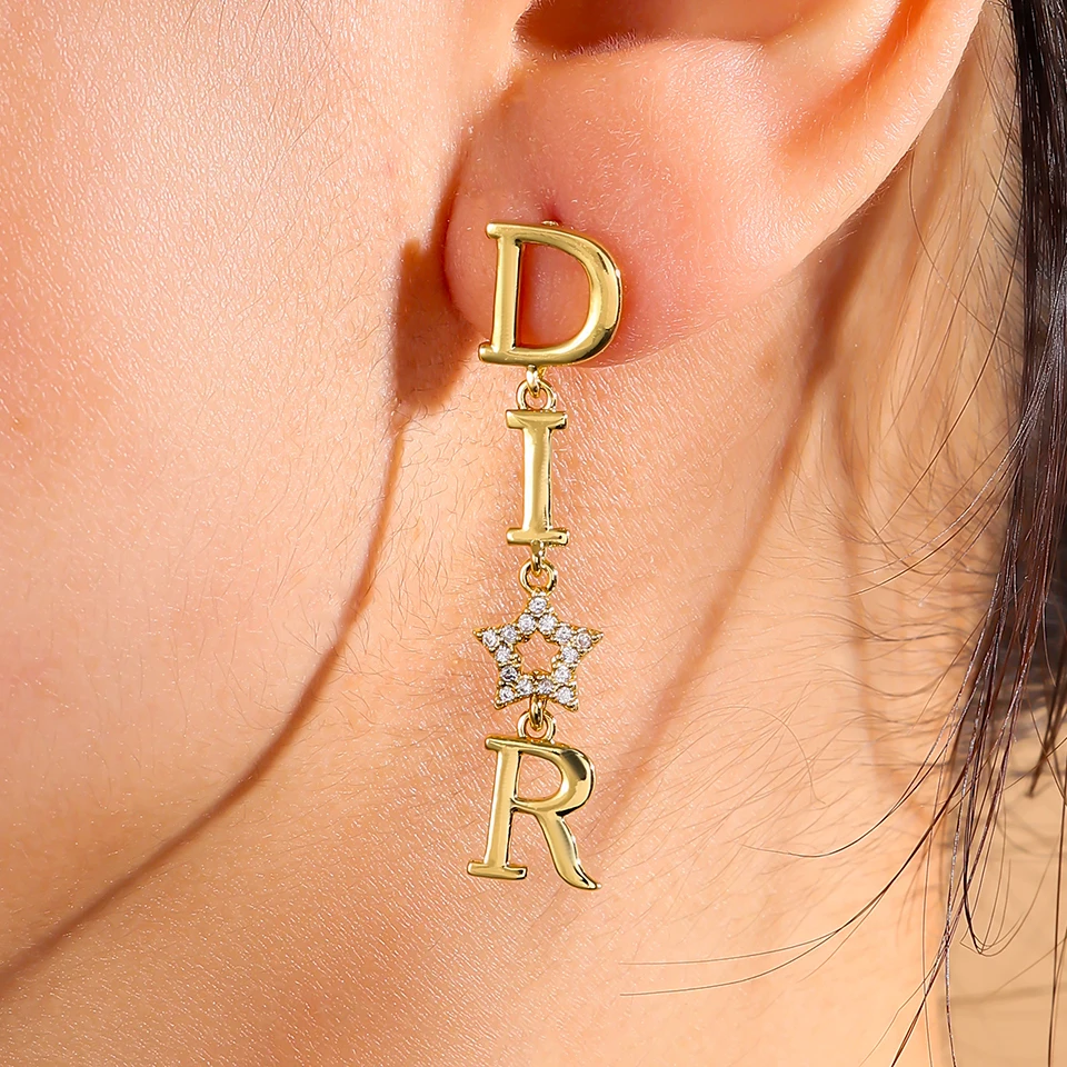 أقراط نجمة رائعة فاخرة مناسبة للسفر اليومي والحفلات والولائم. #2