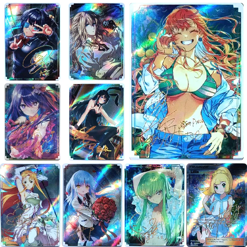 ONE PIECE Anime Characters Nami Sakurajima Mai DIY Bronzing Texture Homemade Game Toys Collection Card Christmas Birthday Gift