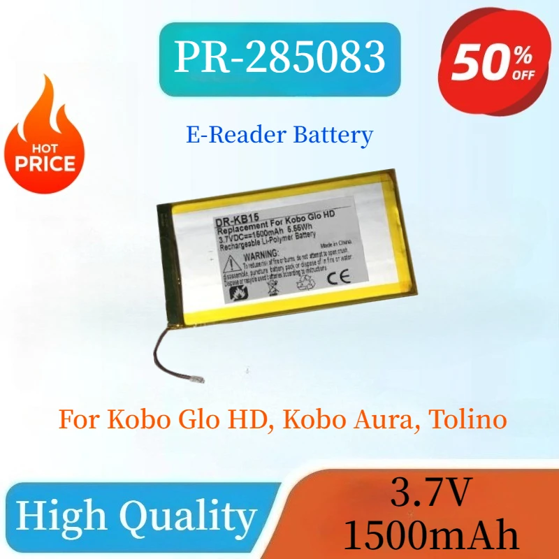 

Brand New PR-285083 DR-KB15 3.7V 1500mAh Replaceable Battery For Kobo Glo HD, Kobo Aura, Tolino E-book Reader Batteries