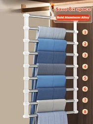 6/8 Layers Closet Organizer Racks for Pants Trouser Hangers Clothes Racks Multifunction Stainless Steel Wardrobe Clothes Hangers
