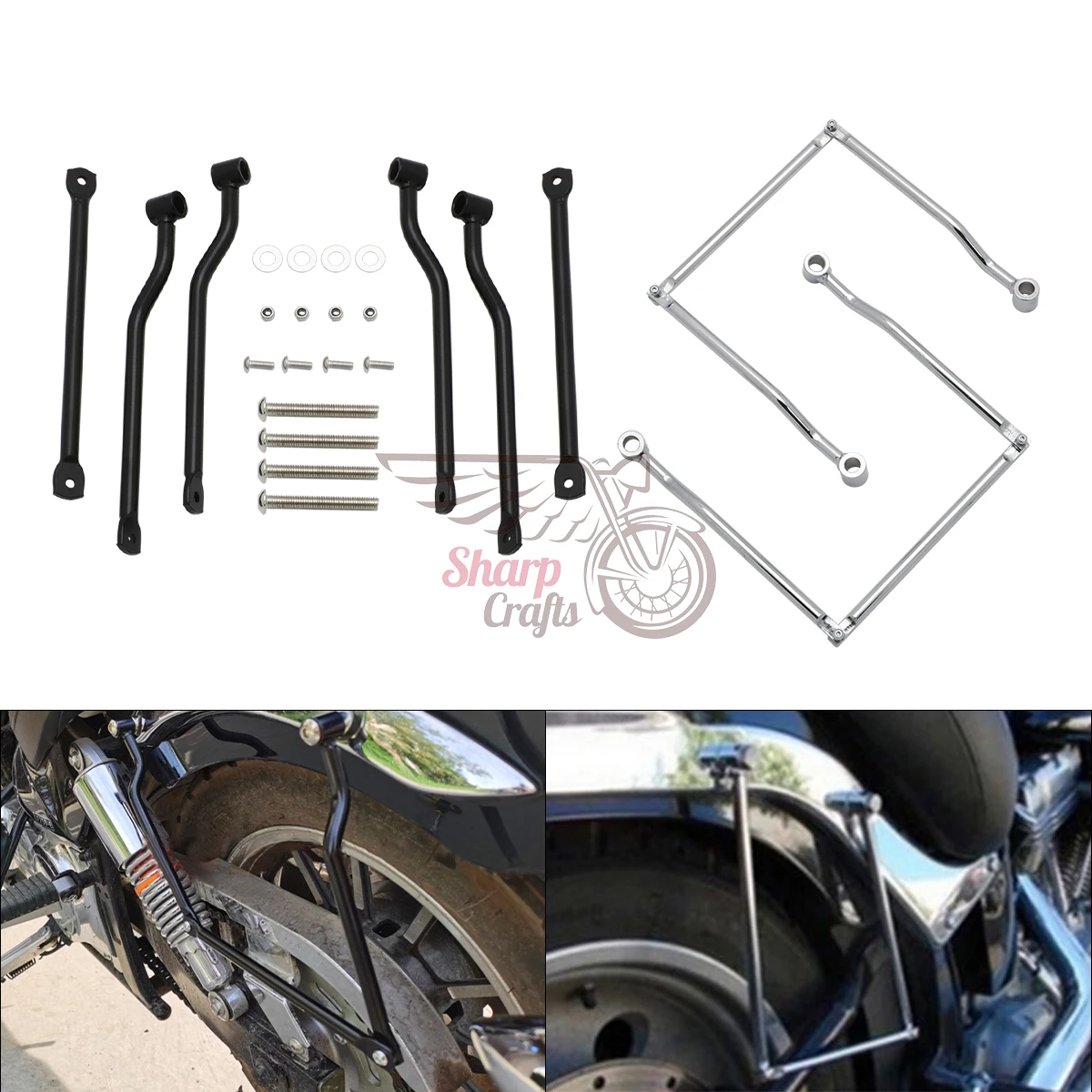 Motorcycle Refit Adjustable Saddlebag Support Mount Bracket For Honda Shadow VT750/400 VT1100 VTX1800/1300 Fury Steed VLX400/600