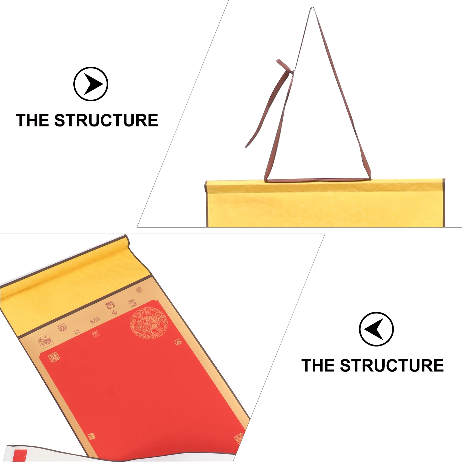 

1pc Palace Vertical Couplets Retro Red Scroll Paper For Chinese Calligraphy Painting Diy Art Craft Hot Stamped Home Office Study