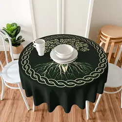 Norse Viking Goddess Wiccan Wicca Pagan Round Tablecloth 60 Inch Washable Polyester Table Cloth Water Resistant Spill Proof