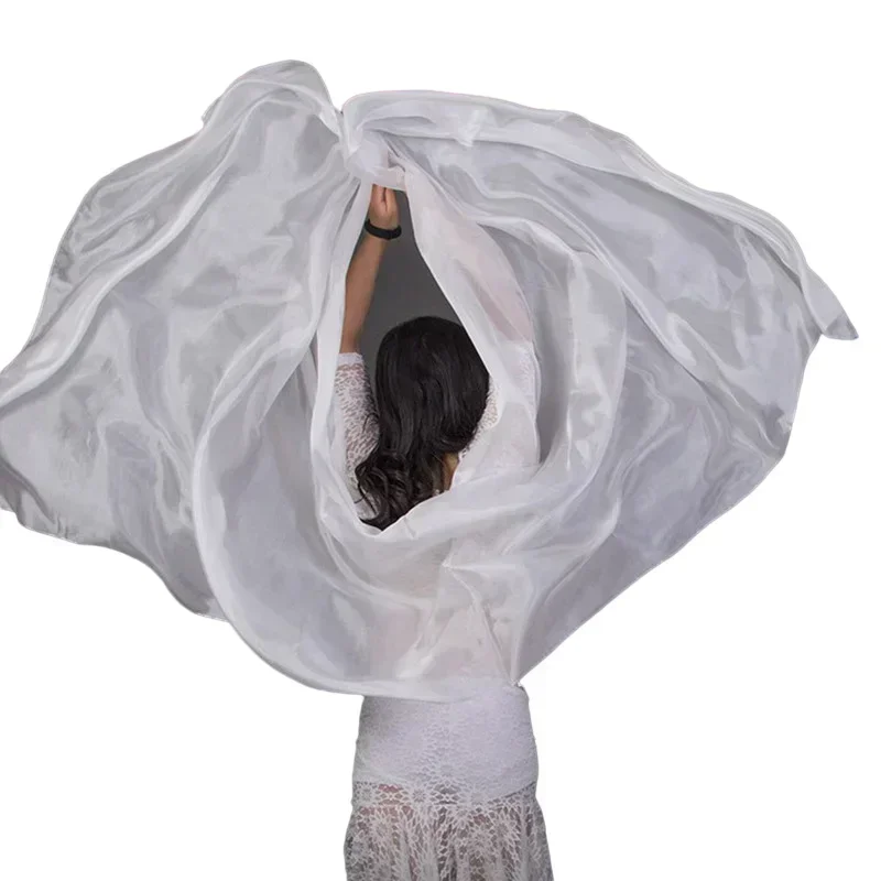 Voile de danse du ventre en soie pour filles et femmes, léger, 100% soie, fait à la main, 24 couleurs, voile de danse chinoise solide, châles de danse du ventre, enveloppes blanches