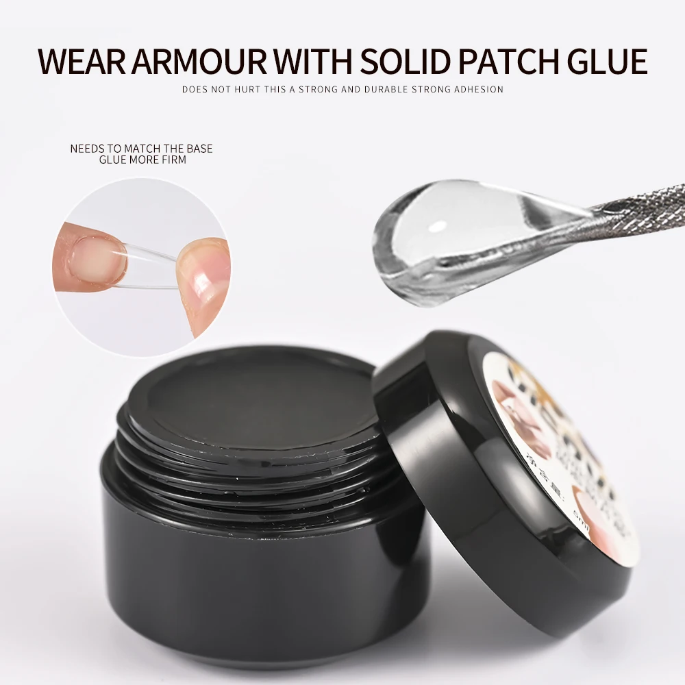 Pegamento sólido para uñas postizas, 5ML, parche en Gel para uñas, adhesivo de goma transparente, pegamento acrílico para extensión de uñas postizas, pegamento UV
