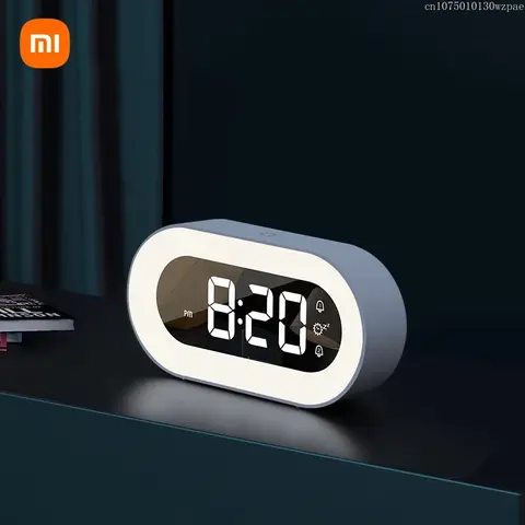 XIAOMI MIJIA Music LED Digital Alarm Clock Design Desktop Clocks Home Voice Control Night Light Table Decoration Children's Gift