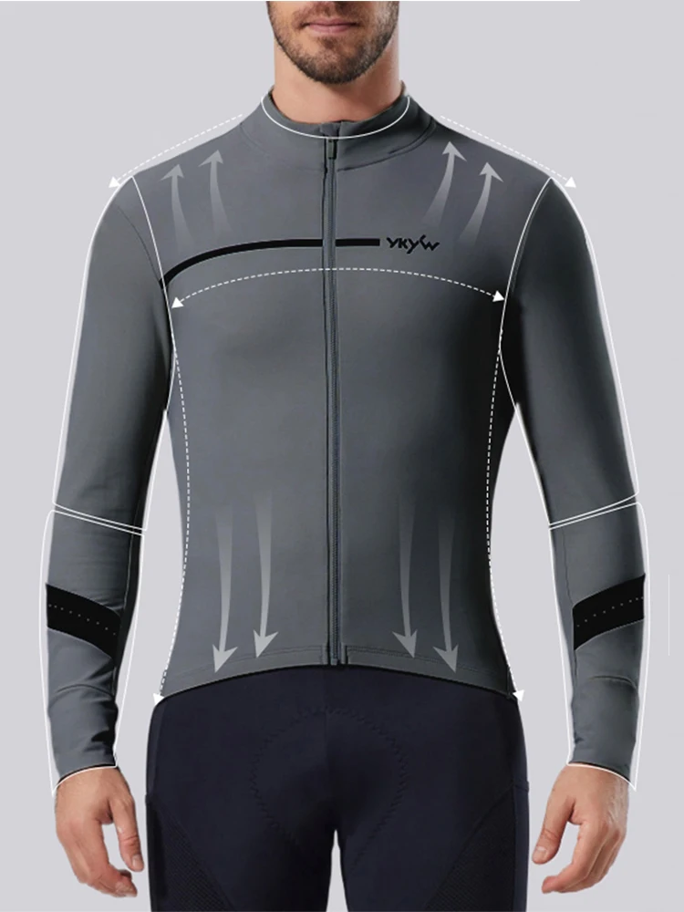 AliExpress YKYWBIKE Men's Winter Cycling Jersey Warm Road Bike Thin Soft Fleece Jacket Bicycle Jersey Breathable MTB Cycling Clothes