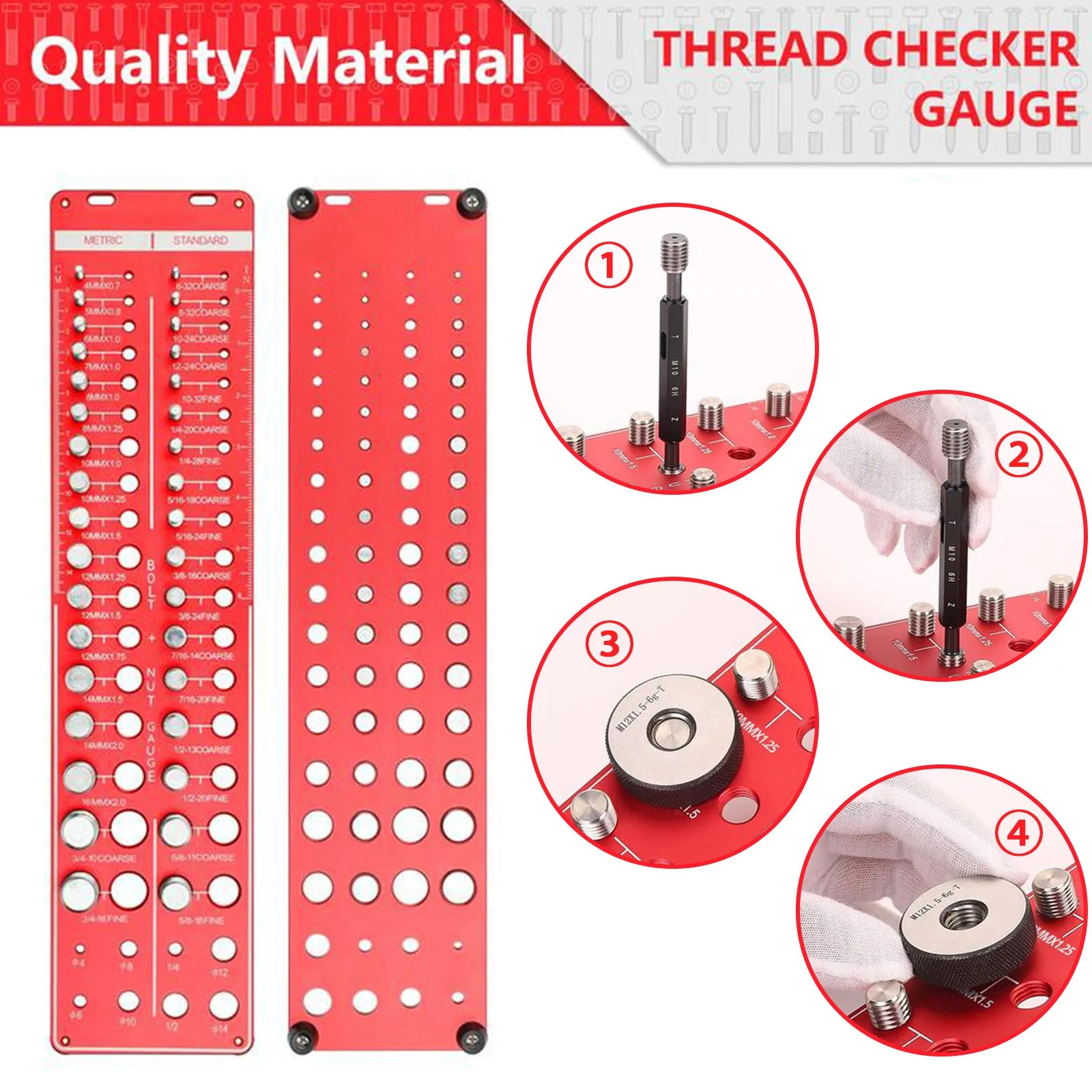 

34 Threadis Checker,Bolt Size And Threadis Checker,Bolt And Nut Identifier,Utility room tools measuring accessories