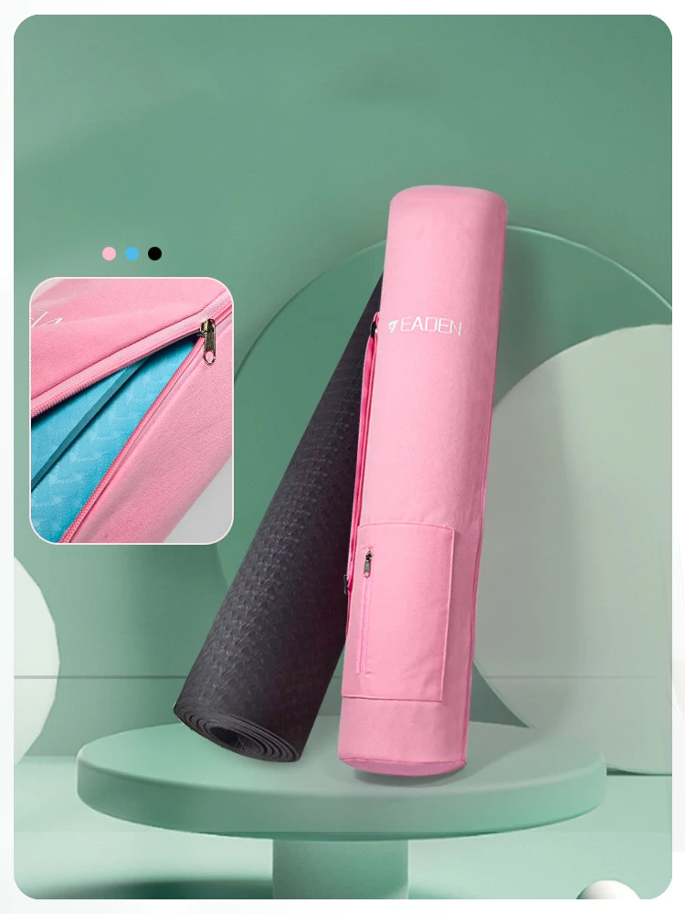 Yoga Mat Storage Bag Yoga Storage Bag Yoga Mat Mesh Bag Protective Cover Drawstring Zipper Durable Canvas Yoga Bag Sports Bag