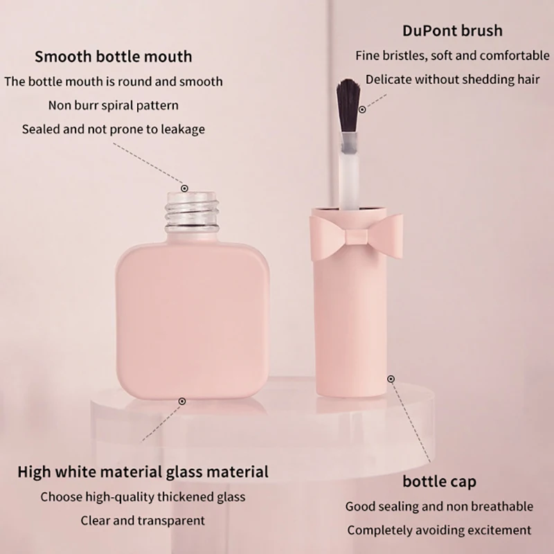 1pc 10ml nagellakfles cosmetische glazen fles subfles cosmetische pot nagel schoonheid olie verpakking fles roze strik