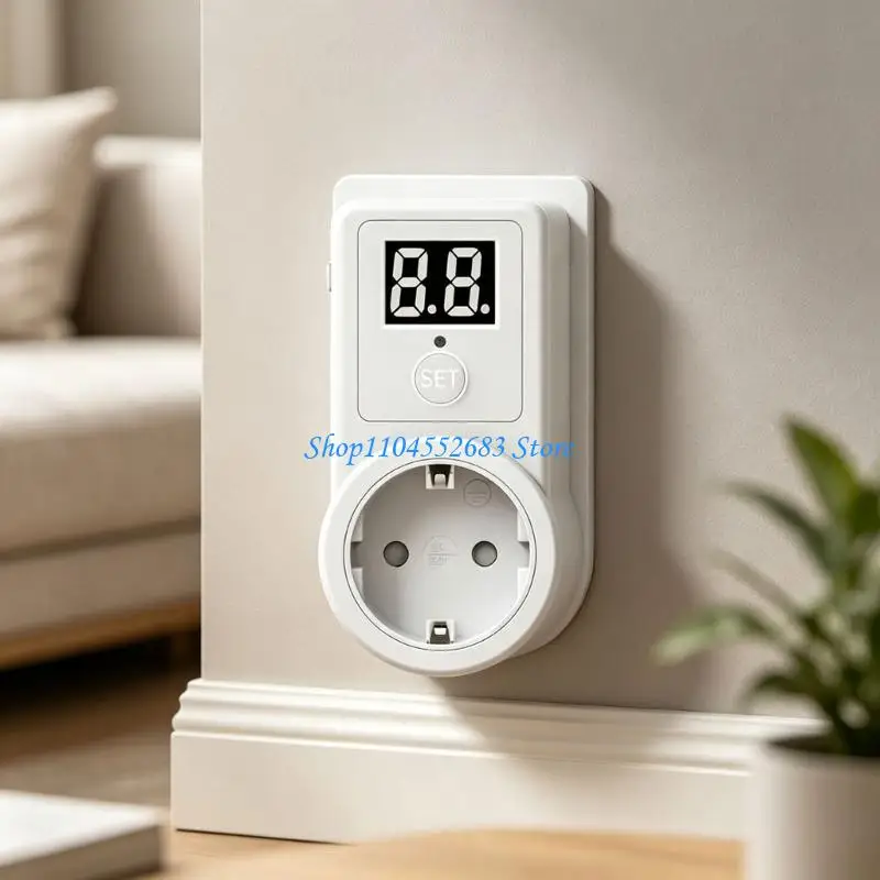 Plugs In Outlet Timers with Auto Shut Off, Digital Countdowns Socket EU Plugs Design, Two-Digit Display, 10Min-9H50M, 220-240 V