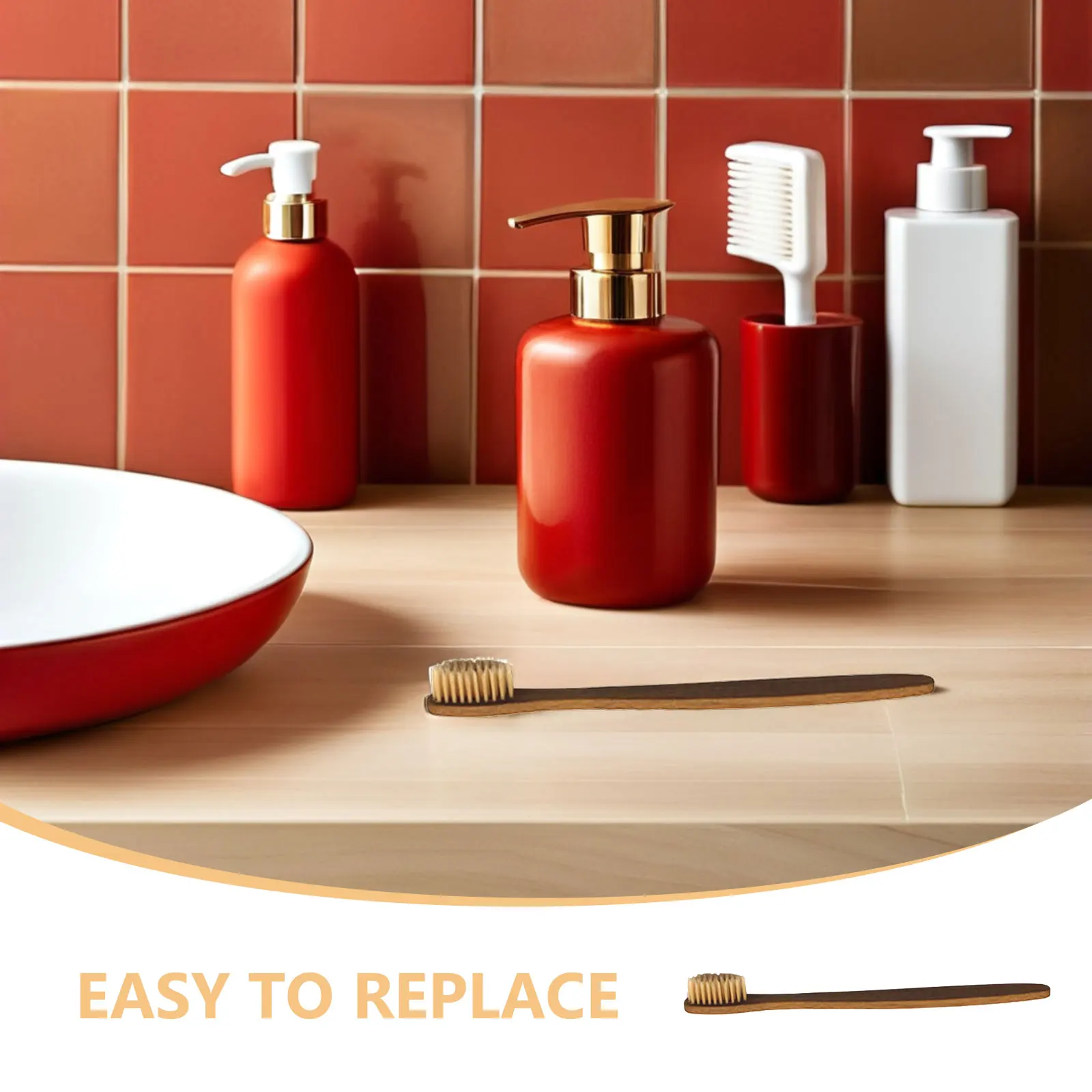 50 قطعة فرشاة أسنان مصنوعة من خشب الخيزران قابلة لإعادة الاستخدام مع شعيرات ناعمة لطيفة على اللثة فرشاة تنظيف الأسنان للمنزل والسفر والنوم للبالغين #4