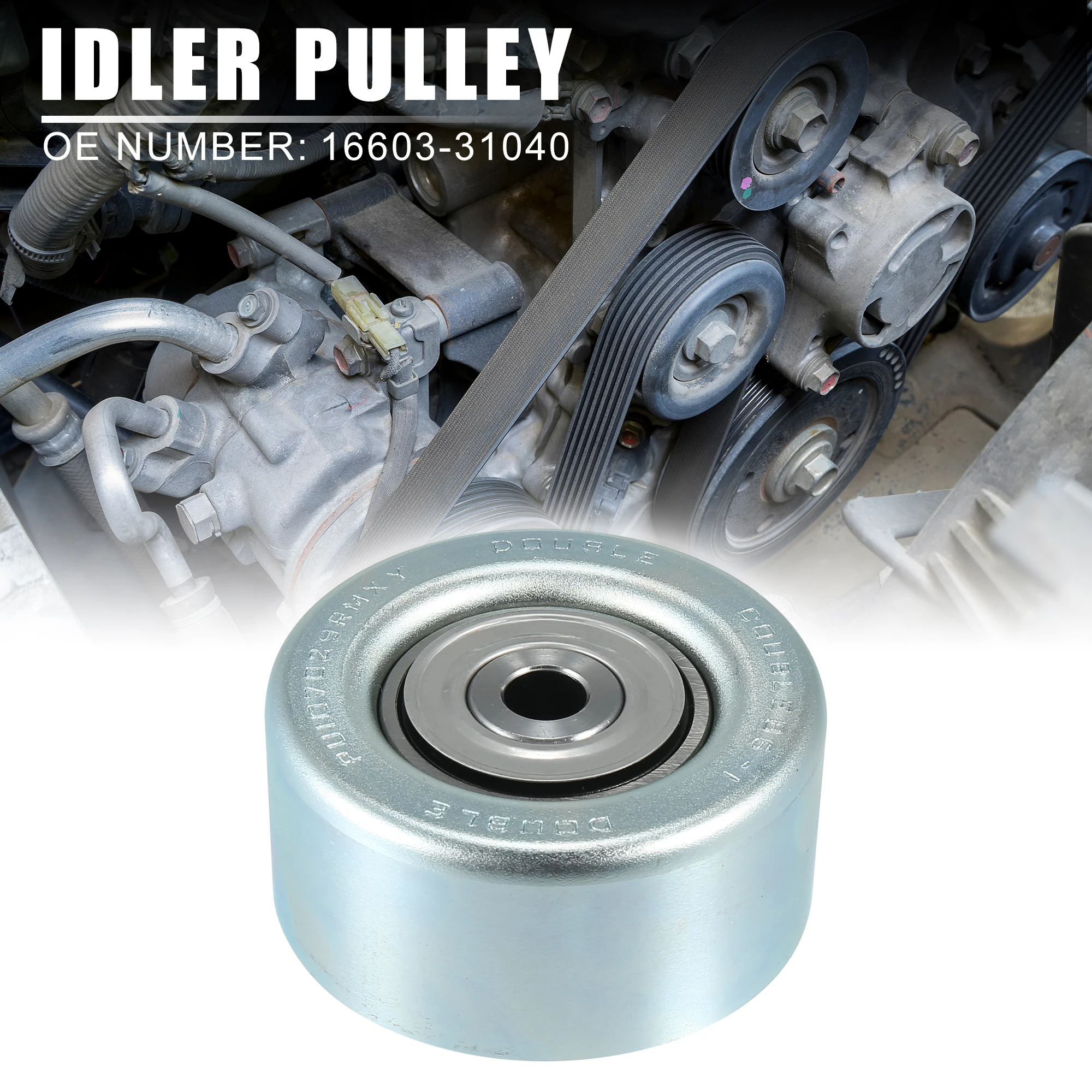 uxcell 16603-31040 Car Drive Belt Idler Pulley Crankshaft for Toyota Tundra Tacoma