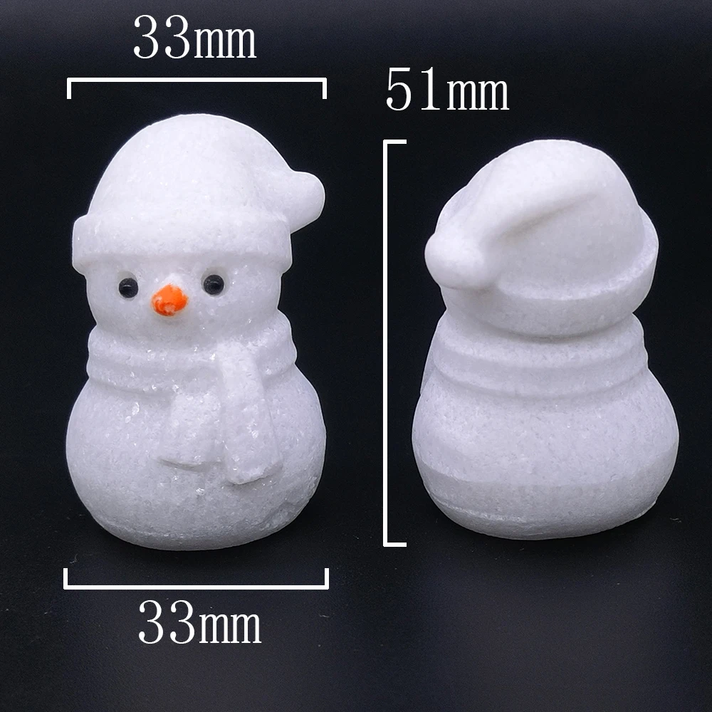 Creative Elk Deer Snowman Statue Natural Stones Crystals Animal Figurine Christmas Home Ornaments Decoration DIY Accessories