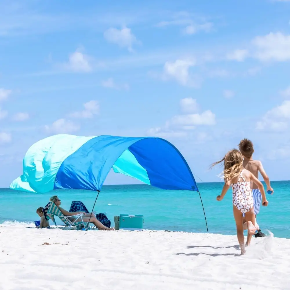 Classic with Quiet Canopy, The Original Wind-Powered® Beach Shade, Provides 150 Sq. Ft. of Shade, Weighs Only 4 lbs, Sets up in