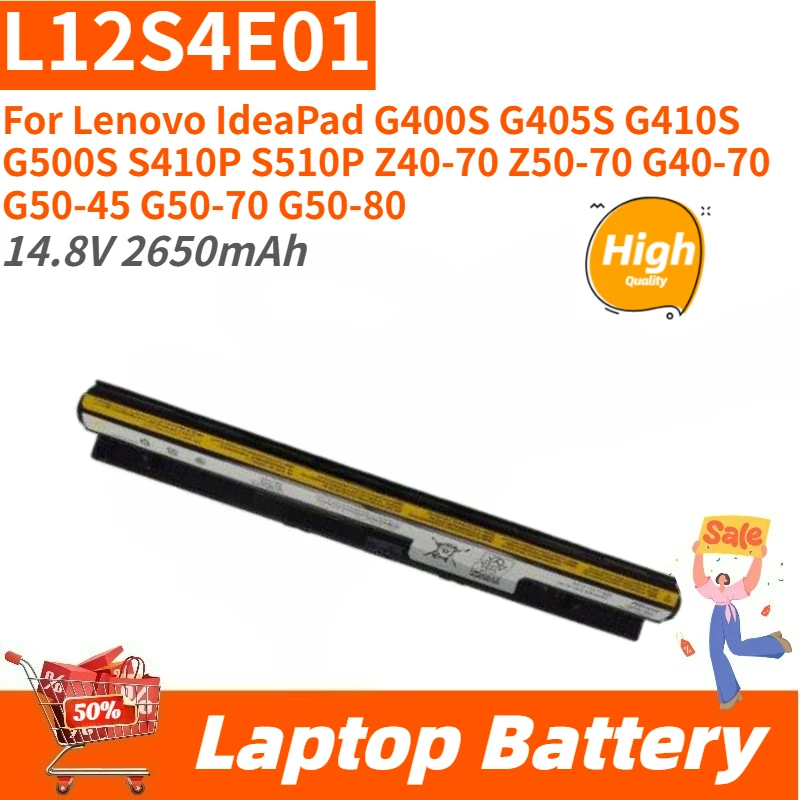 High Quality L12S4E01 Laptop Battery 14.8V 2650mAh For Lenovo IdeaPad G450S G500s G505s G400s G405s G410s G510 S410p S510p Z710