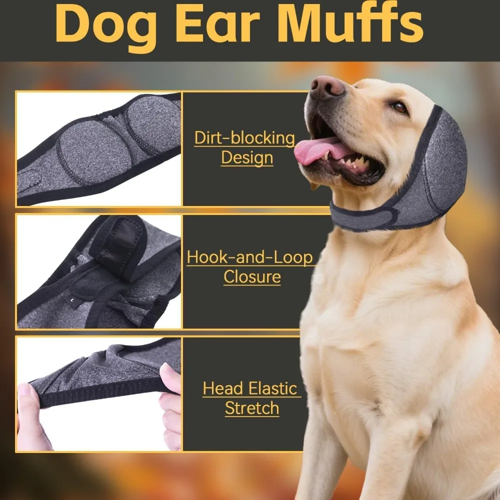 Dog Ear Muffs Noise Cancelling Pet Ear Cover Adjustable Anxiety Relief Calming Headband Fireworks Thunder Grooming Supplies