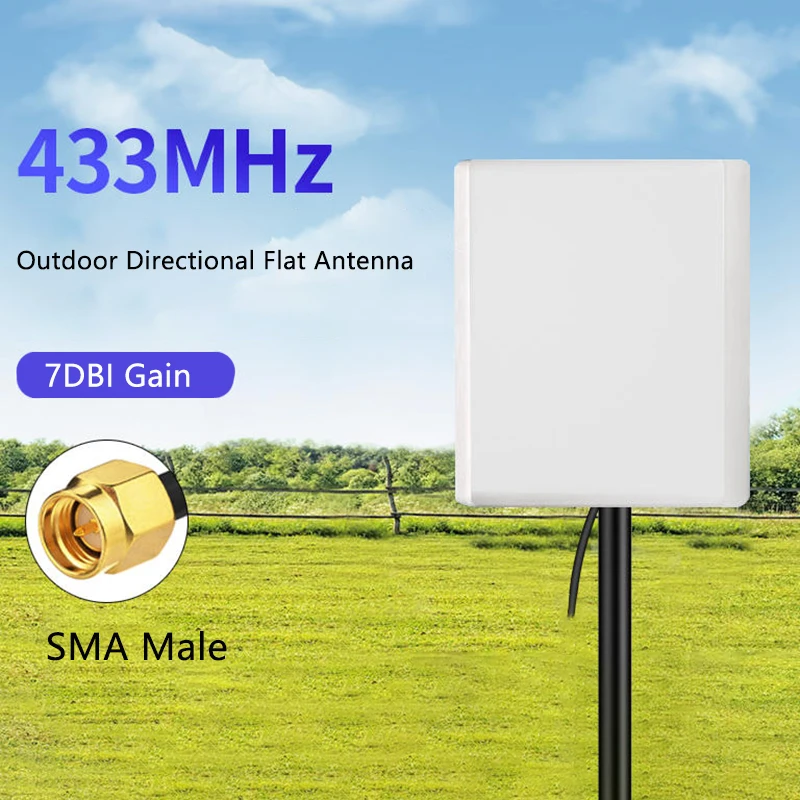 Outdoor Flat 433MHz Atenna Signal Amplifier Waterproof IP66 Lora Module Mobile Phone Directional Signal Enhance U-shaped Bracket