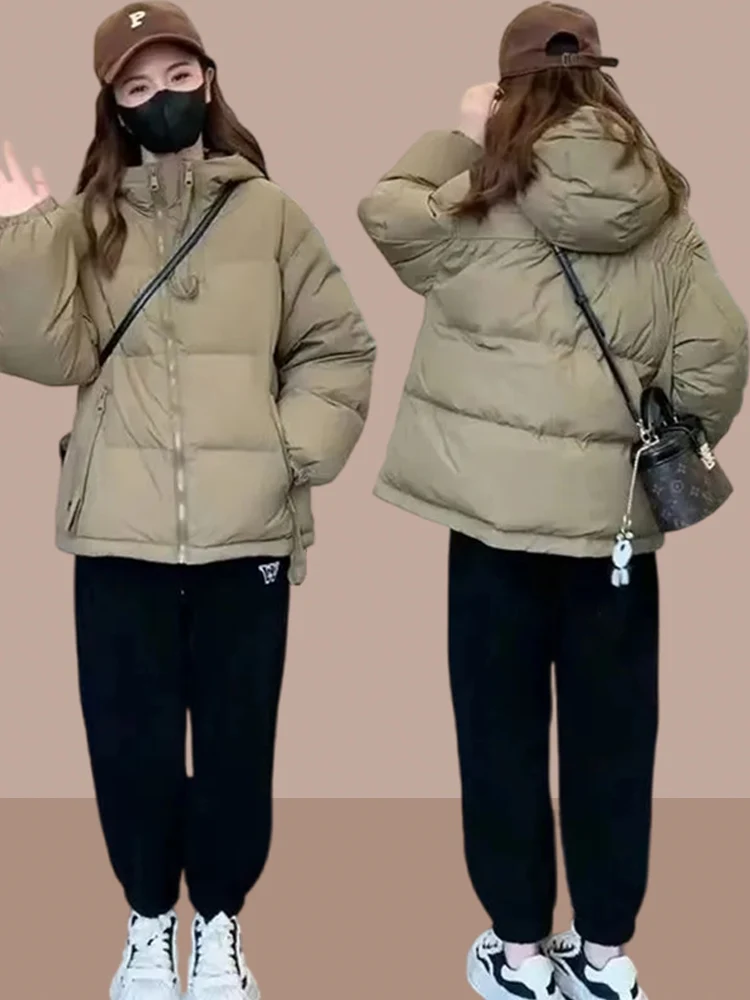 

Зимняя утепленная женская хлопковая куртка-пальто в корейском стиле, теплая, для повседневной носки, модная, маленького размера, с пушистой подкладкой, на молнии