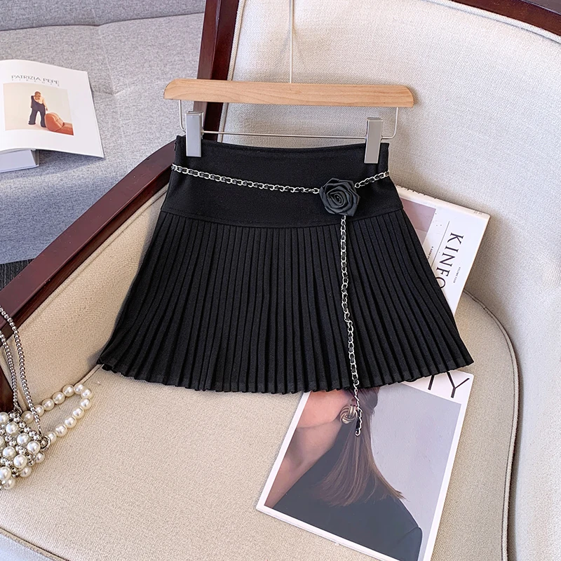 Women Temperament Pleated Skirts Korean Preppy Style Mini Skirts Chic Harajuku Casual Ladies A-line Short Skirt