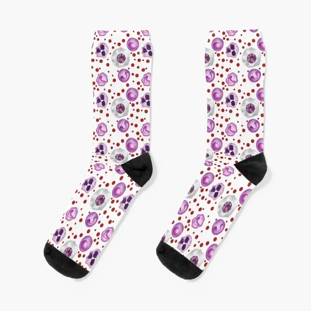 

White Blood Cells WBCs Pattern Monocytes Socks luxury FASHION Man Socks Women's