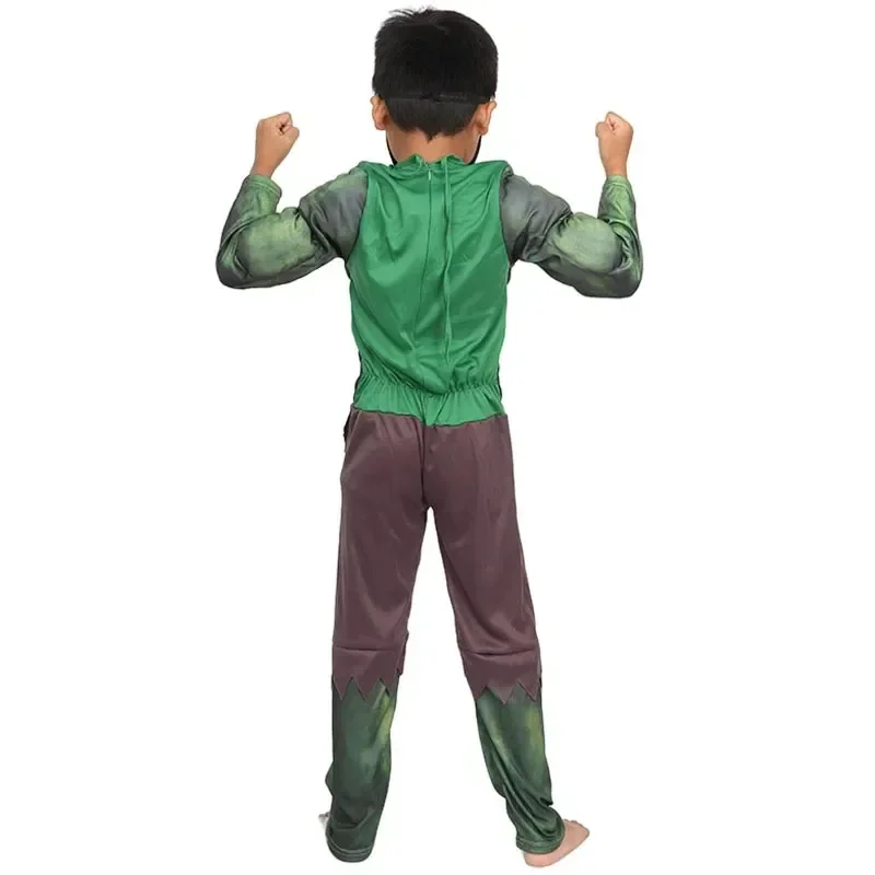 Hulk Costume Superhero Hulk Cosplay Muscle Jumpsuit Gloves Suit Girls Boys Halloween Carnival Party Costumes