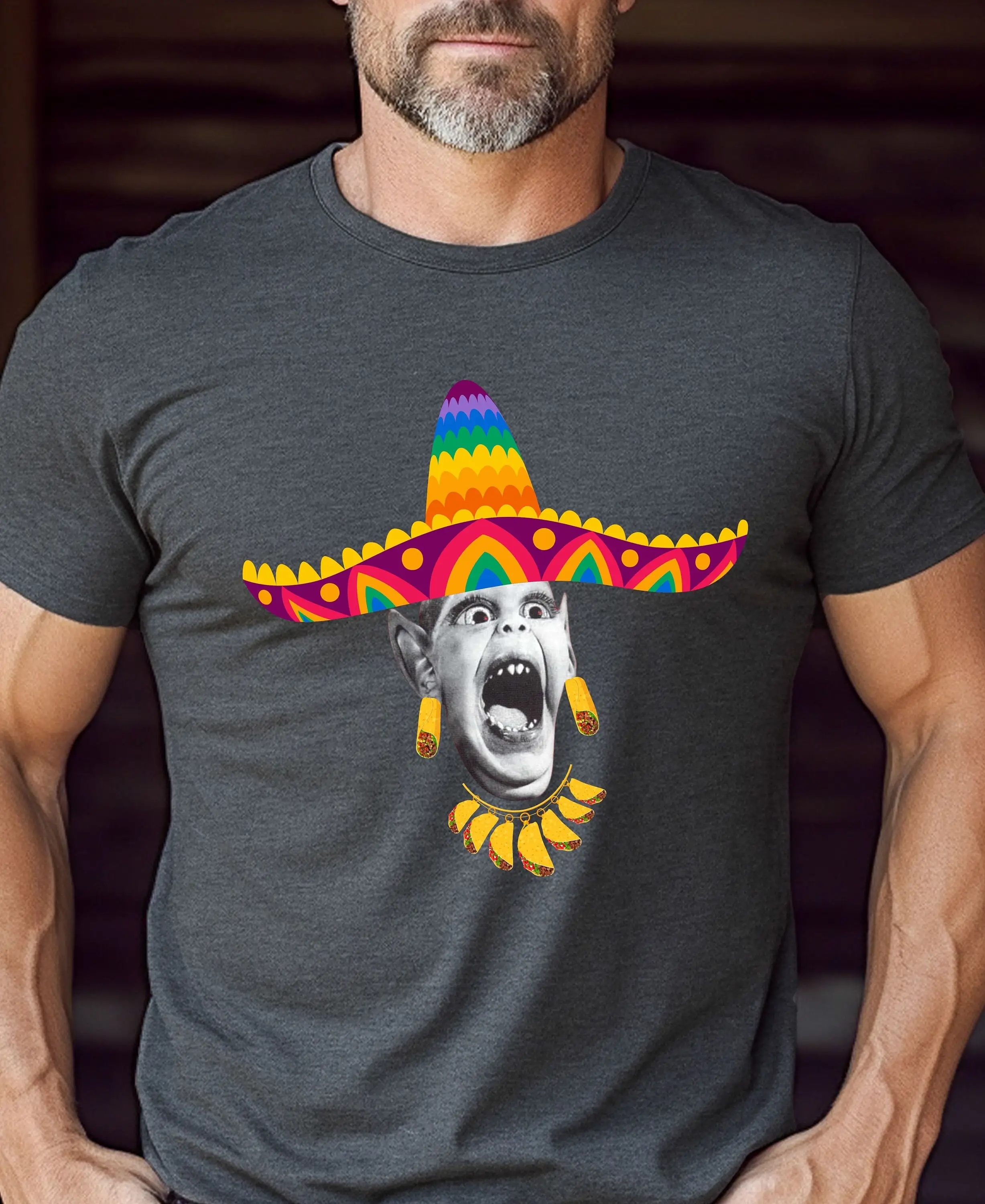 Batboy T Shirt Sombrero Burrito Taco Party Mexican Theme Birthday Bat Boy