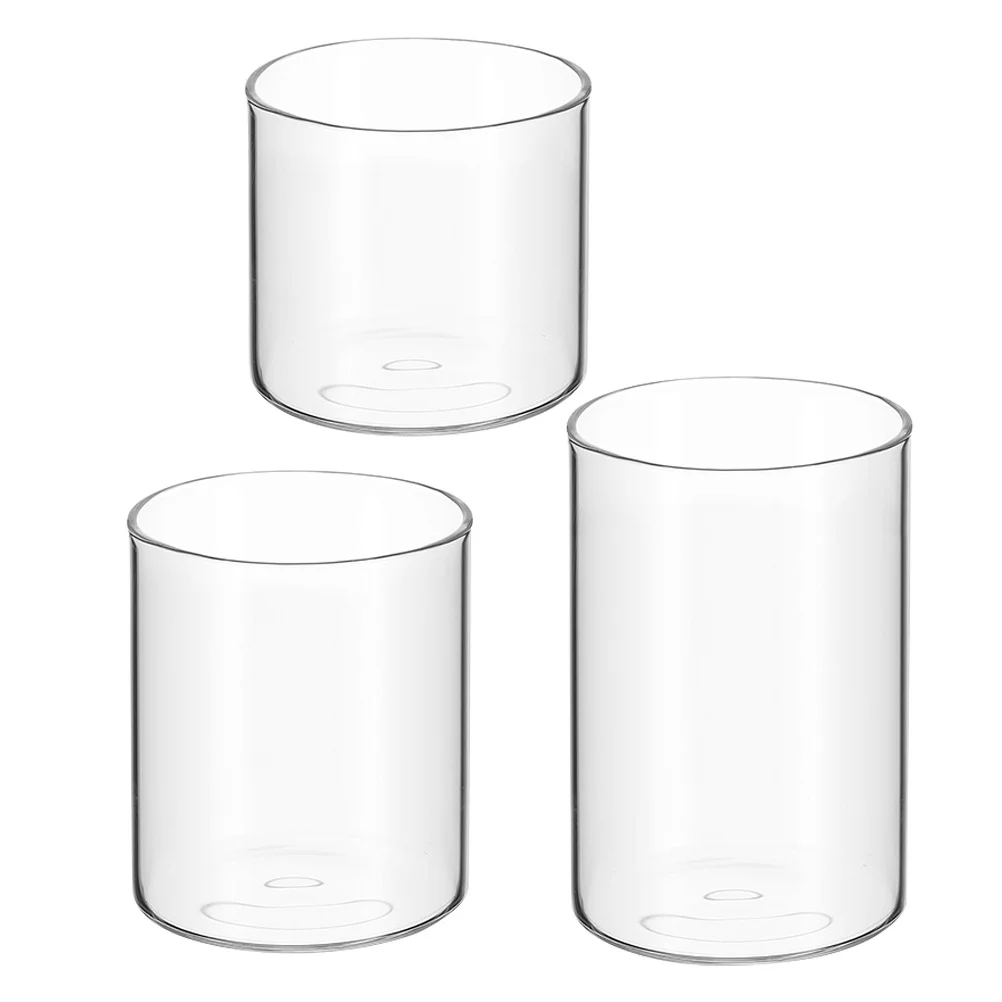 

3Pcs Glass Tealight Cup Transparent Votive Holder DIY Wax Cup Romantic Dinner Party Table Decoration