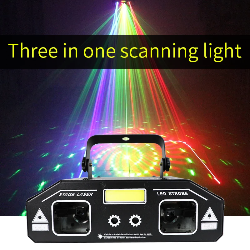 BOTAI  DJ Disco Laser Light Projector DMX RGB Color Strobe Beam Dance Lights LED Party Lighting Stage Equipment For Floor Club