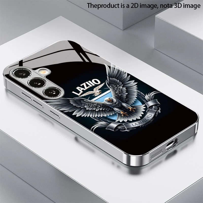 2D Eagle Pattern Phone Case for Samsung S26 S25 S24 S23 S22 S21 S20 A56 A36 A16 - Electroplated Glass Protective Cover