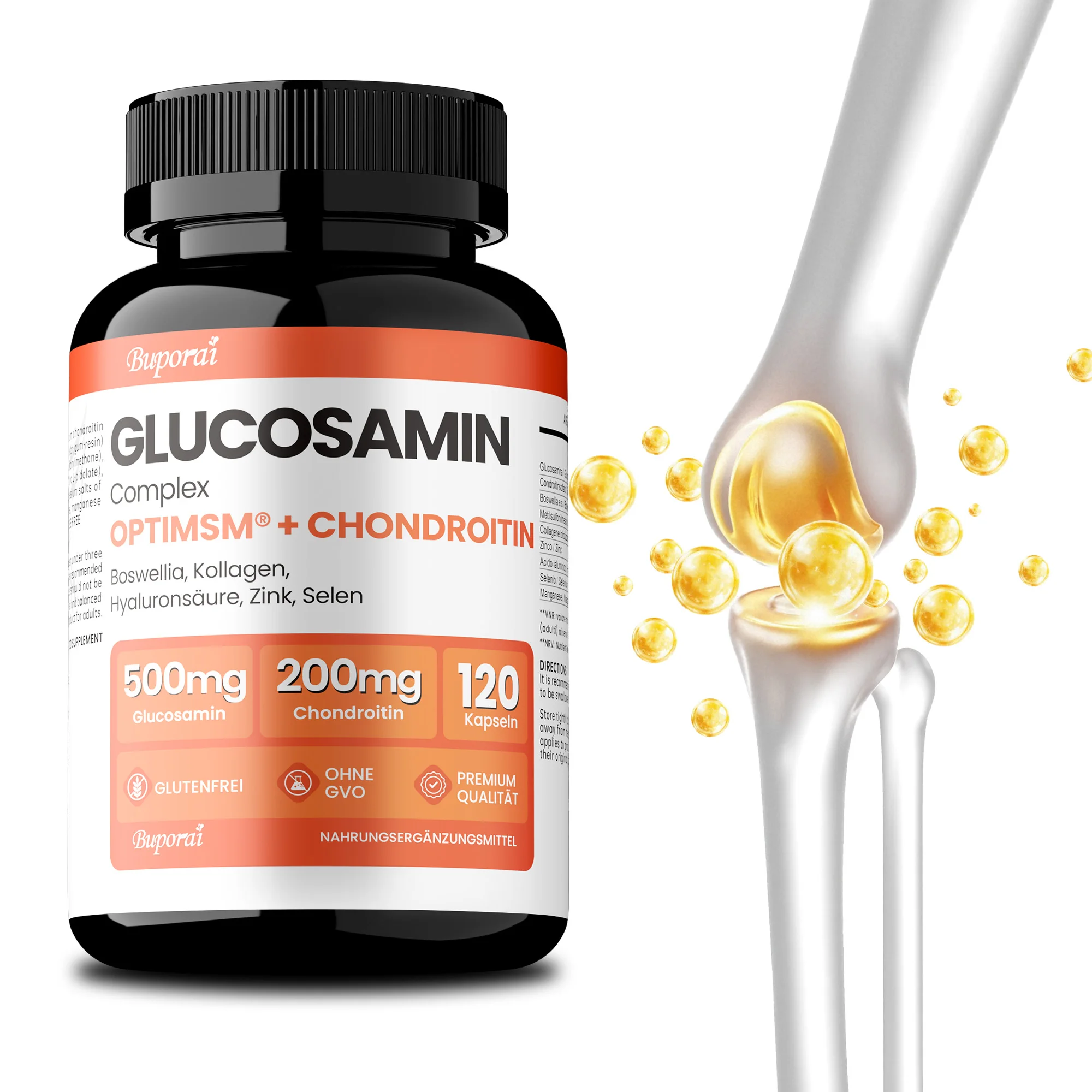 

Комплекс глюкозамина - уменьшает дискомфорт в суставах, повышает гибкость, поддерживает здоровье костей, повышает мобильность.