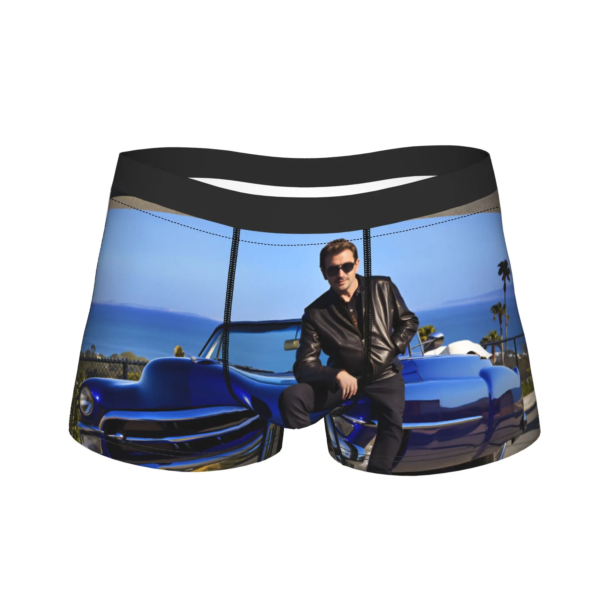 

Johnny Hallyday Underwear Men's Shorts Briefs Funny Trunk Hot Sale Custom DIY Plus Size Underpants