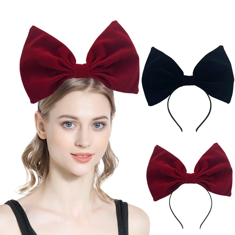 

10pcs Red Black Girl Women Big Bows Hairbands Hair Hoop Headbands Birthday Christmas Party Costume Accessories Gifts