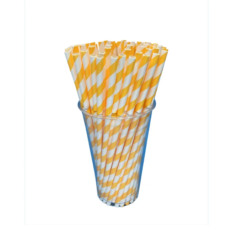 10000pcs Paper Straws Orange&White Striped Bulk Coffee Wine Restaurant for Birthday Wedding Decoration Party Cocktail Supplies