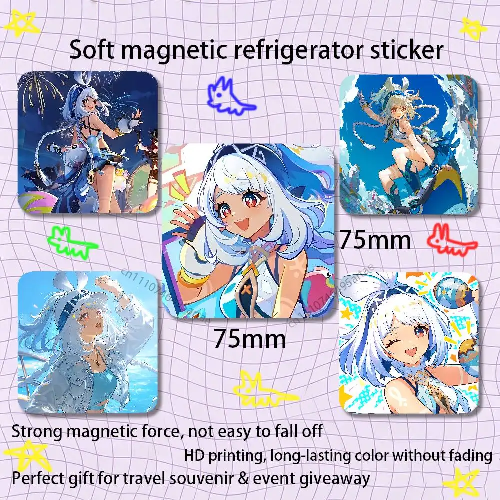 G-Genshin Impact Mualani Fridge Magnets Magnetic Refrigerator Memorial Gifts For Kitchen Office Locker Travel Home Deco