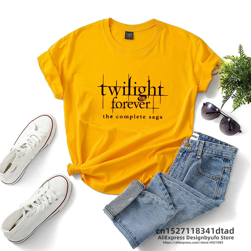 Twilight Forever The Complete Saga T Shirts Women Summer Movies Kristen Stewart Robert Pattinson Tee Shirt  Short Sleeve